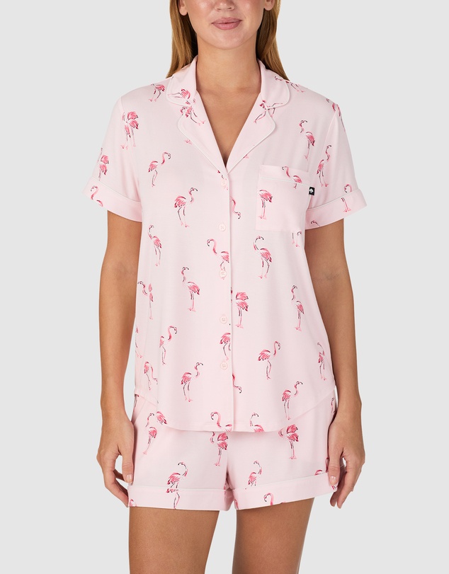 Kate Spade - Printed Modal Button Up Short Sleeve Short Pyjama Set