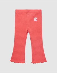 Rock Your Baby - Disco Flare Baby Legging in Raspberry