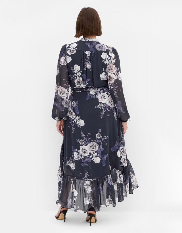 City Chic - Plus size Jane Hi Lo Maxi Dress - navy