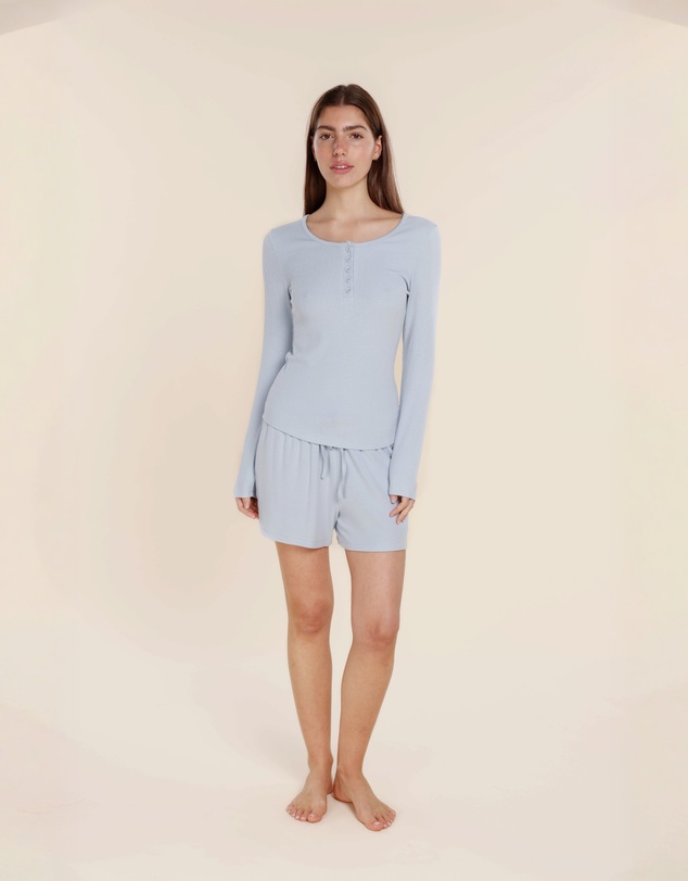 Gingerlilly - Lille Ribbed Long Sleeve Henley Top