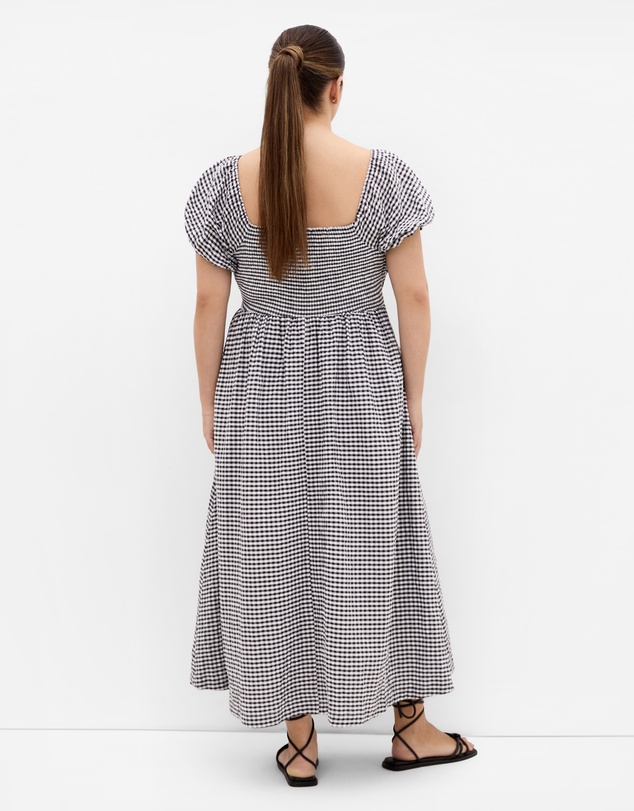 City Chic - Plus size Abbie Short Sleeve Gingham Dress - black
