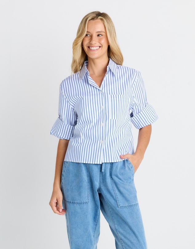 Betty Basics - Cropped Poplin Shirt