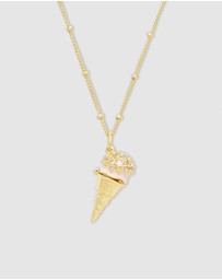 Wanderlust + Co - Cafe W+Co Ice-Cream Gold Necklace