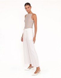 Petal & Pup - Andrew Wide Leg Linen Blend Pant - White