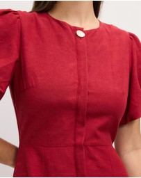 The Fated - Maren Puff Sleeve Midi Dress