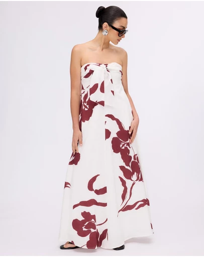 Minima Esenciales - Marlowe Linen Strapless Maxi Dress