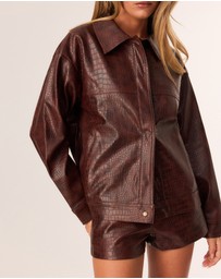 SNDYS - Wendy Croc Faux Leather Jacket
