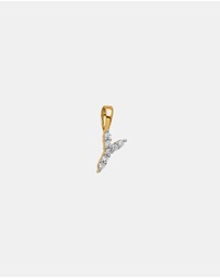 Zoe Olivia - 9K Gold Lab Grown Diamond Initial Y Pendant