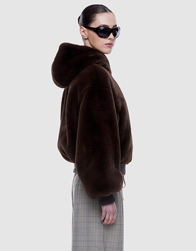 ENA PELLY - Faux Fur Zip Thru Hoodie