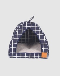 Mog & Bone - Cat Igloo - Navy Check Print