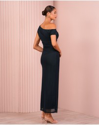 Azzurielle - Demi Ruching Mesh Maxi Dress