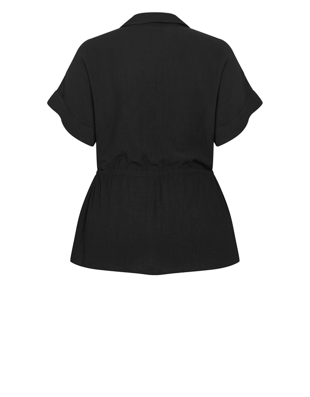 City Chic - Plus size Aria Cinched Shirt - black