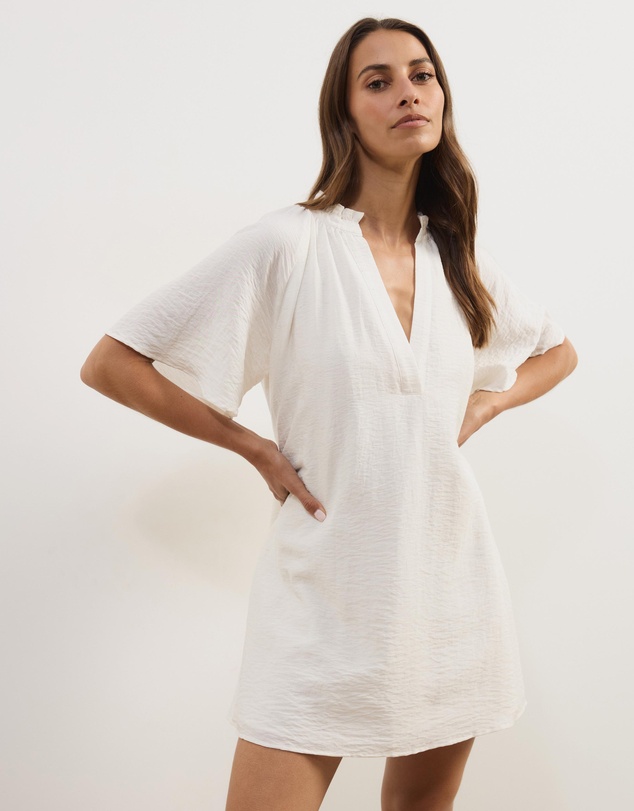 Atmos&Here - Amina A-Line Mini Dress With Butterfly Sleeves