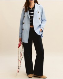 Emme - Navy Straight Trousers