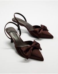 Atmos&Here - Jules Bow Sling Back Kitten Heels