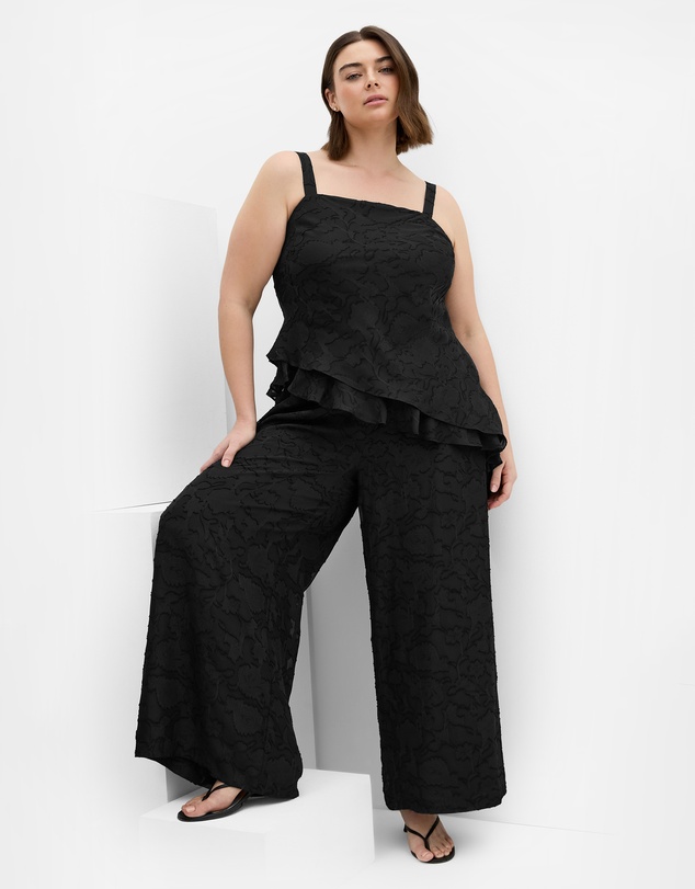 City Chic - Plus size Daniela Jacquard Asymmetrical Cami - black