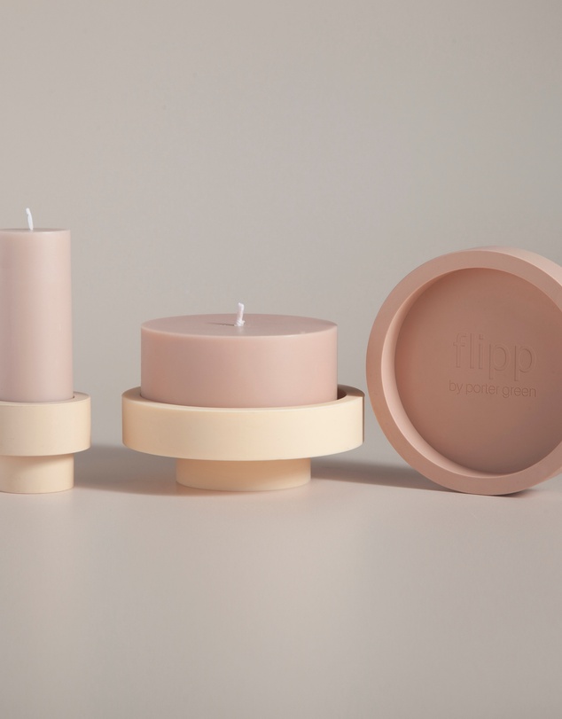 porter green - flipp lrg silicone unbreakable candle holder set