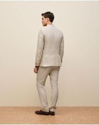 Trenery - Regular Fit Belgian Linen Blazer in Flax
