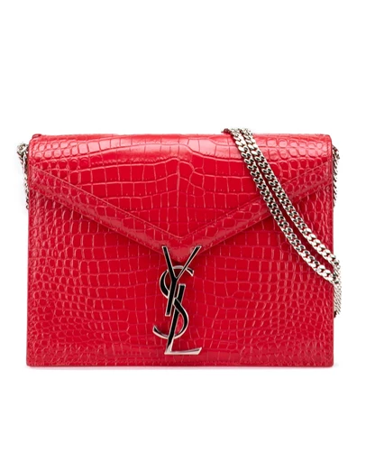 Pre-Loved by Azura Reborn - Pre-Loved Croc Embossed Leather Monogram Cassandra Clasp Bag