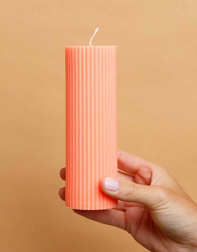 XRJ Celebrations - Pillar Neon Orange Candle