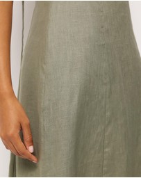 AERE - Tully Linen Back Detail Dress