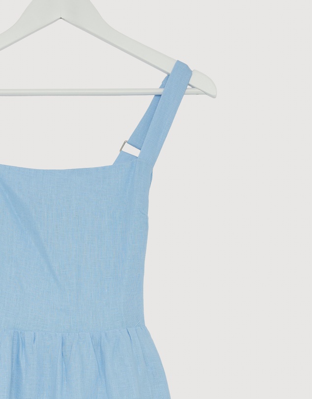 Revibe - Repaired AERE Raina Tie Back Linen Midi Dress - AU 6