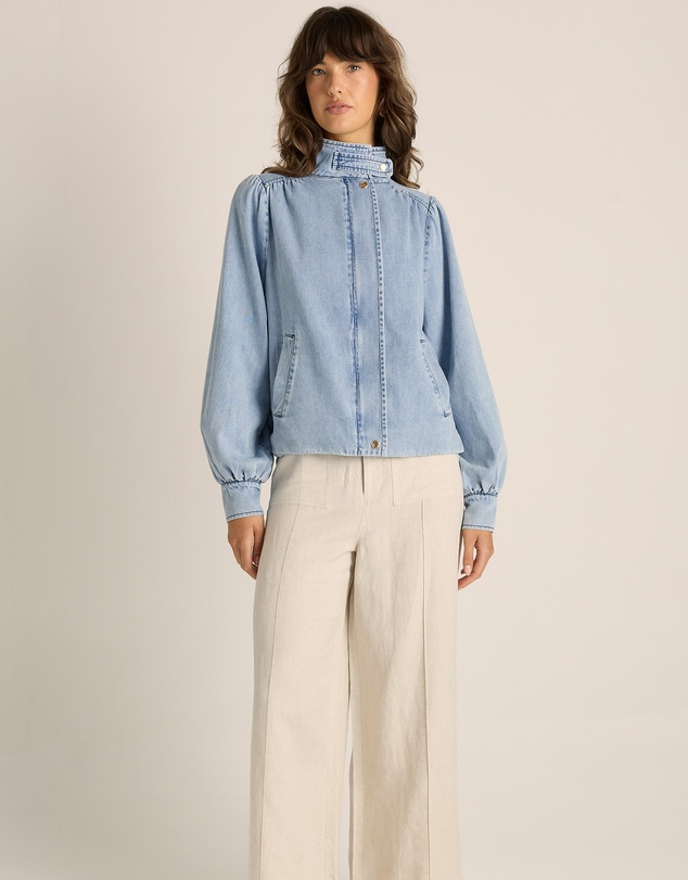 Fate + Becker - Lila Denim Bubble Jacket