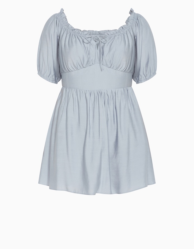 City Chic - Plus size Mela Dress - dusty blue