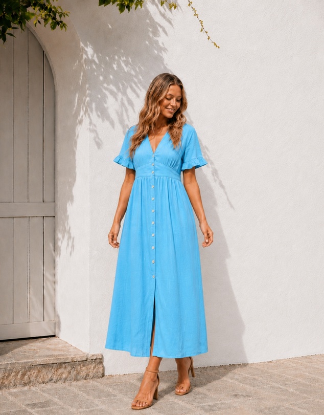Esther & Co - Korbela Dress - Sky Blue
