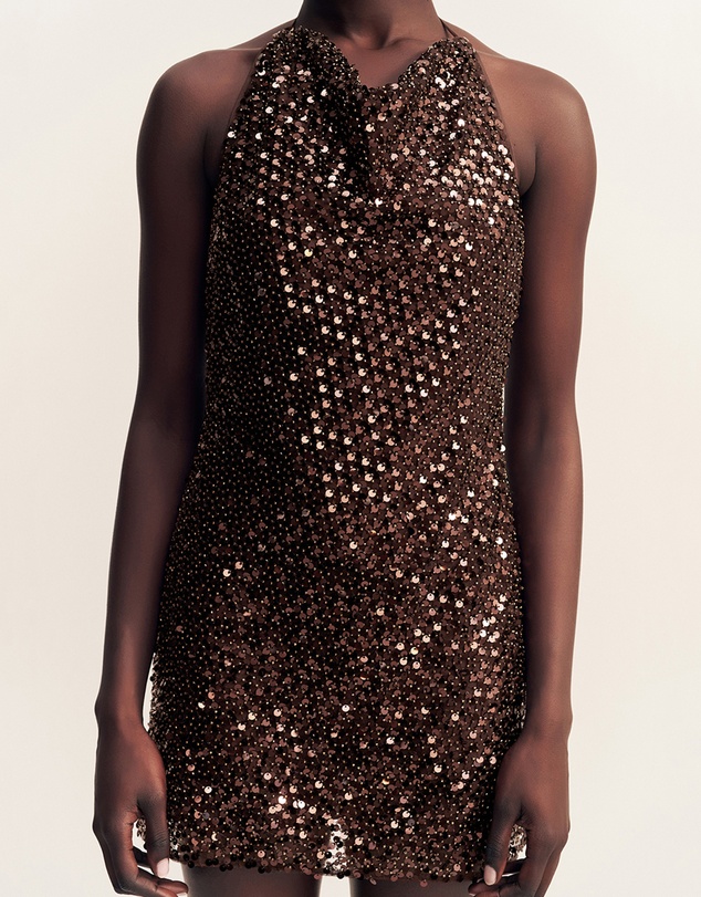 Shona Joy - Everly High Neck Cowl Mini Dress