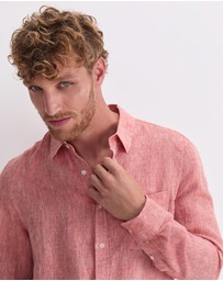 Sportscraft - Long Sleeve Linen Yarn Dyed Shirt