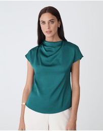 Forcast - Zafina Pleated Draped Top