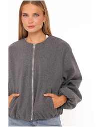 Petal & Pup - Elisa Cropped Bomber - Heather Grey