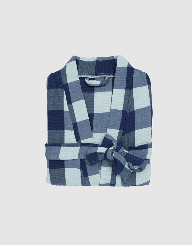 Bambury - Willow Gingham Check Short Cotton Robe