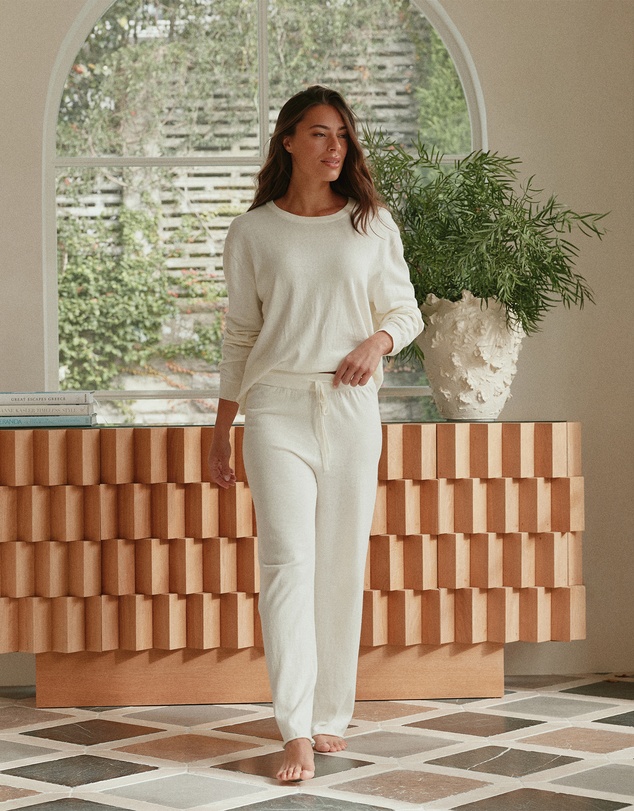 Papinelle - Cotton Cashmere Fine Knit Full Length Pant
