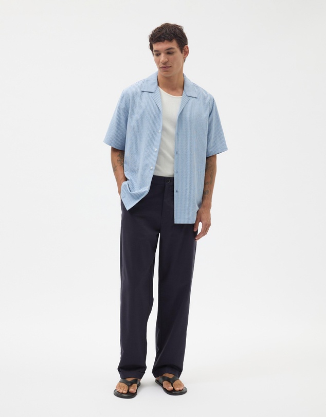 AERE - Straight Leg Linen Blend Pants