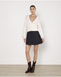 Cirkular - Pre-Loved - Oroton Denim Pleat Skirt