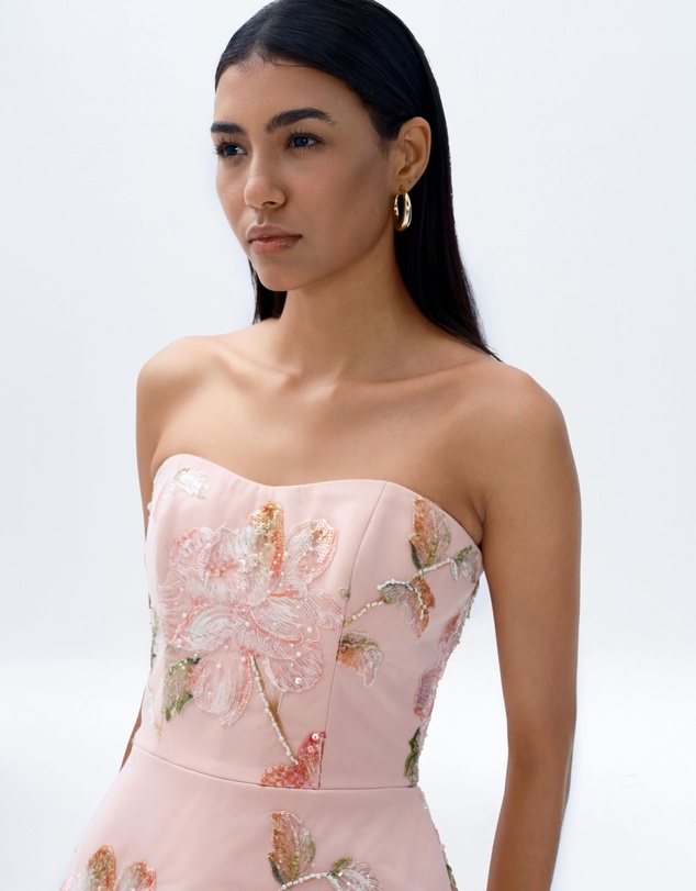 JUSTIN TONG - Ellaire Beaded Cascade Dress