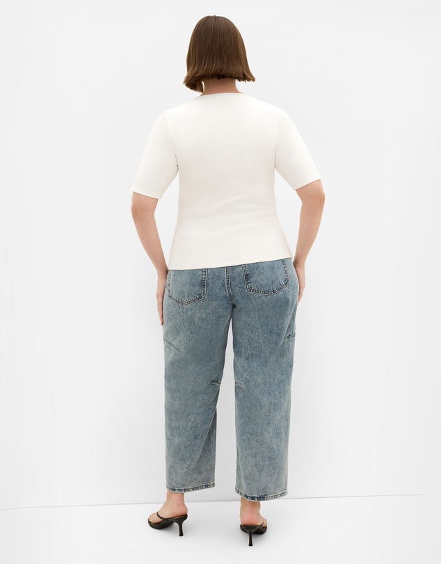 City Chic - Plus size Cinched Side Top - ivory