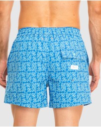 Tolu Australia - Boardshorts with Pale Blue Fishes