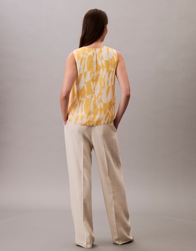Calvin Klein - Printed Chiffon Sleeveless Top