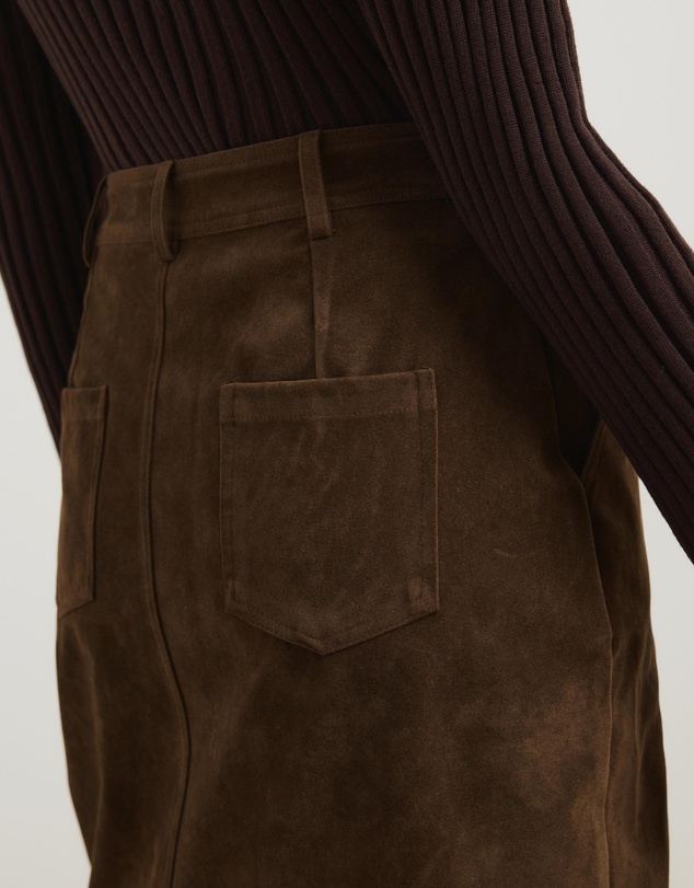 Atmos&Here - Sylvette Faux Suede Midi Skirt