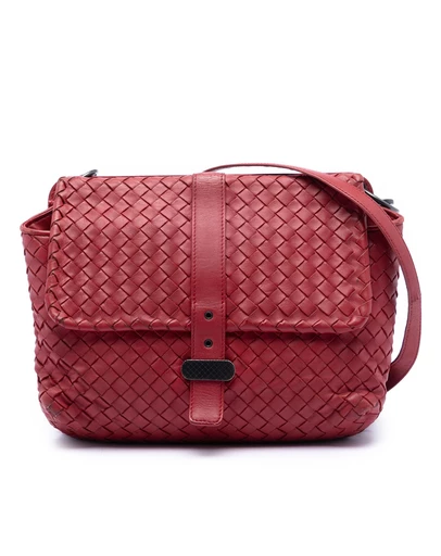 Pre-Loved by Azura Reborn - Pre-Loved Nappa Intrecciato Double Sided Flap Messenger Bag
