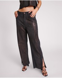 ONE TEASPOON - Night Animal Straight Leg Mid Waist Denim Billie Jeans