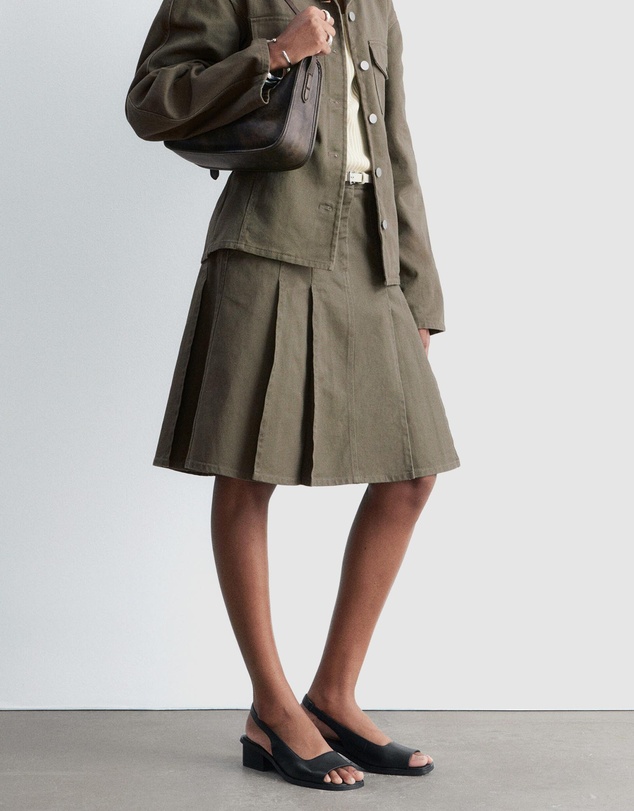 & Other Stories - Pleated Cotton Midi Skirt