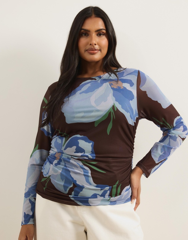 Atmos&Here Curvy - Cleo Mesh Long Sleeve Top