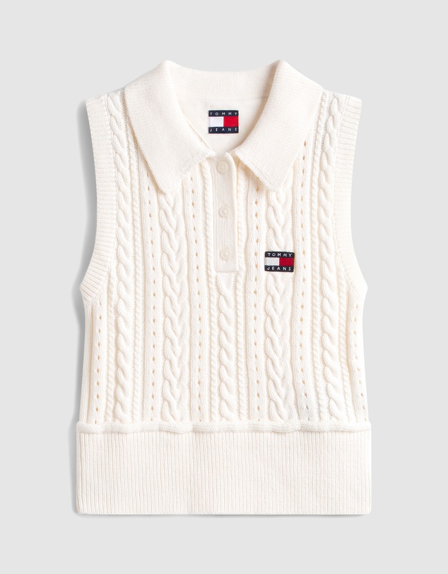 Tommy Jeans - Garmentdye Cable Polo Sweater