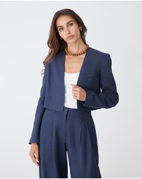 Forcast - Ami Cropped Linen Jacket