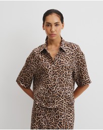 Country Road - Print Boxy Fit Linen Shirt