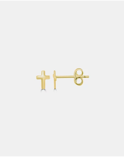 Zoe Olivia - 9K Gold Cross Stud Earrings